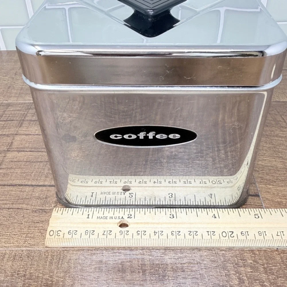 Vintage MCM Masterware Chrome Coffee Canister | Made in USA |‎ Retro Kitchen